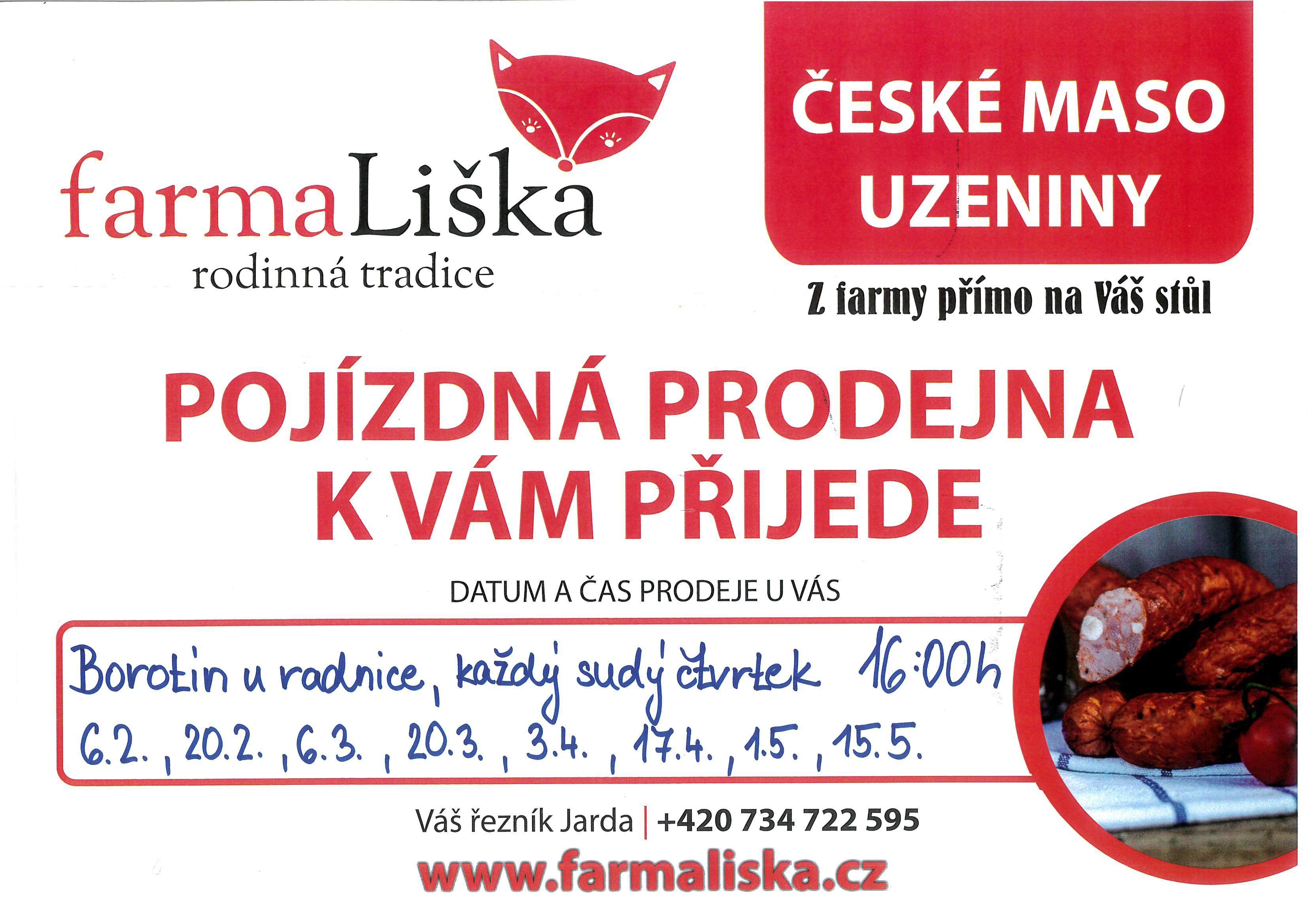 Pojízdná prodejna Farmy Liška